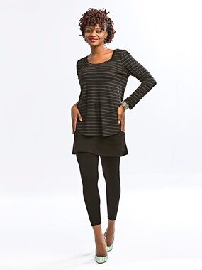 Spanaloons Black Leggings with built in skirt